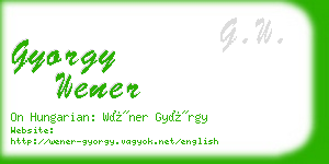 gyorgy wener business card